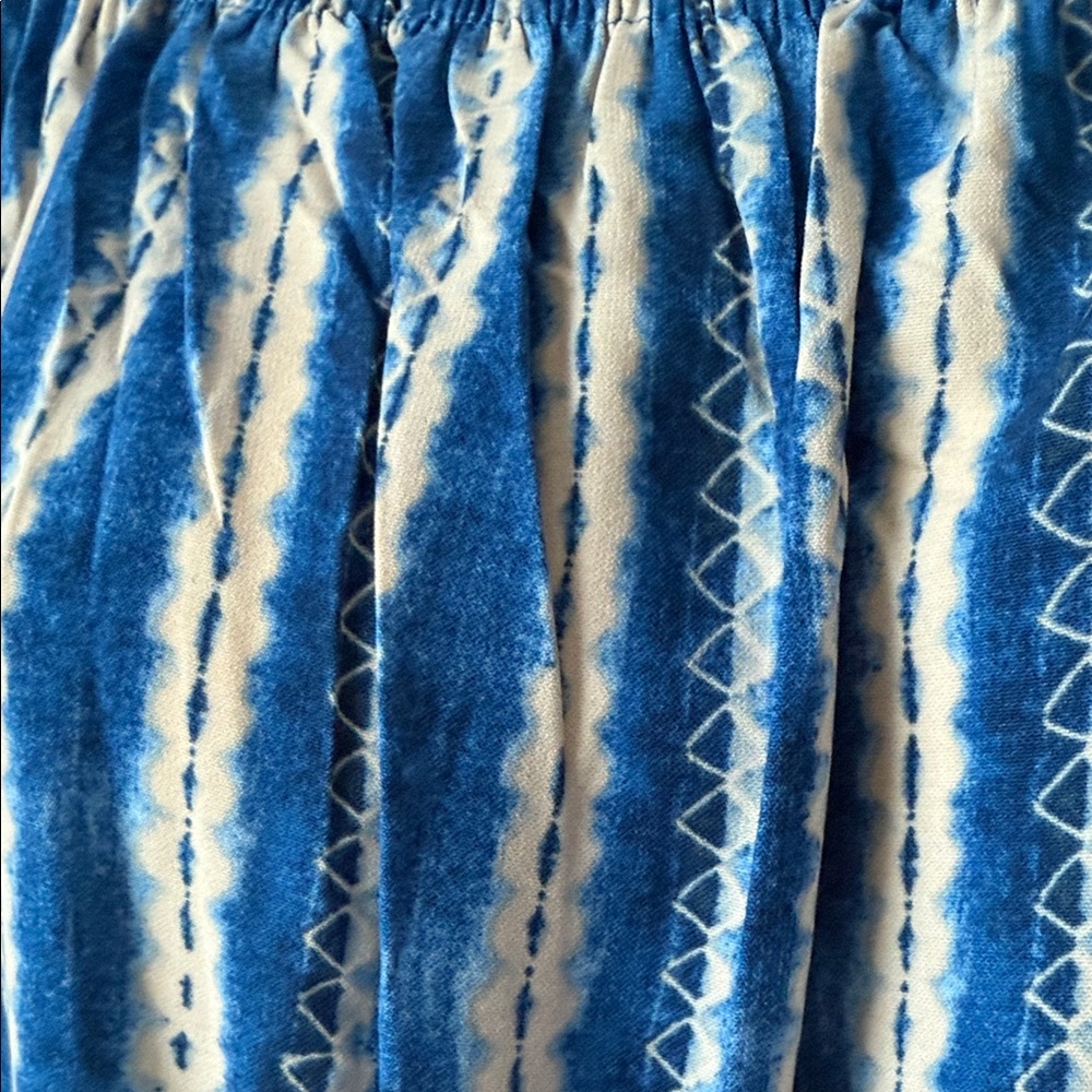 Blue and White Striped Off-Shoulder Romper Dress - Picture 4 of 5